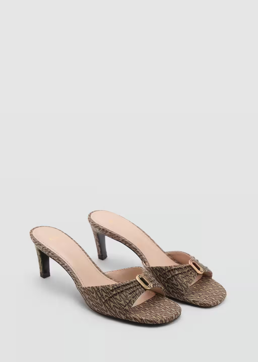 Heeled sandals with metallic detail brown - Women - 6½ - MANGO | Mango (US/MX/AU)