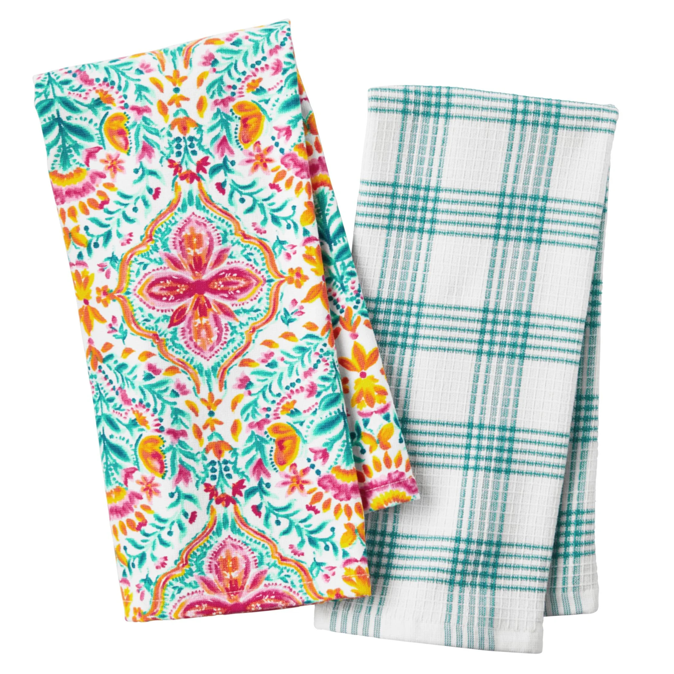 The Pioneer Woman Folk Geo Kitchen Towel Set, Multicolor, 16"W x 28"L, 2 Piece | Walmart (US)