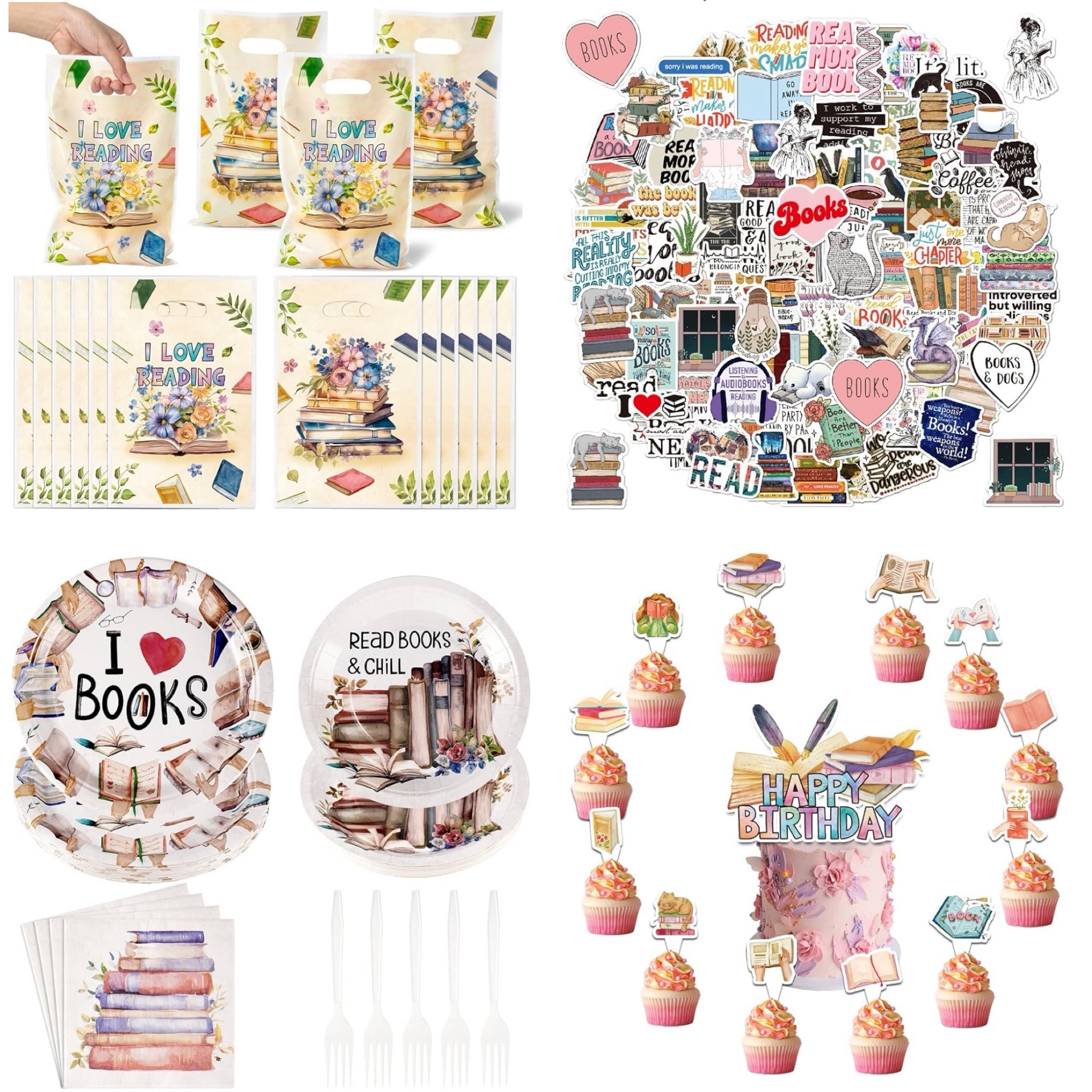 Chapter 13 birthday
Decor ideas
Reading theme
Book theme
Stickers
Plates
Napkins
Cupcake and cake toppers
Favor bags
Goodie bags
Book club 
Supplies
Books and flowers
Decor 
Amazon finds
Affordable 

#LTKParties #LTKKids #LTKSaleAlert