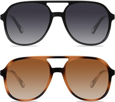 YDAOWKN Gafas de sol estilo aviador cuadradas retro para mujer y hombre, estilo vintage de los a... | Amazon (US)