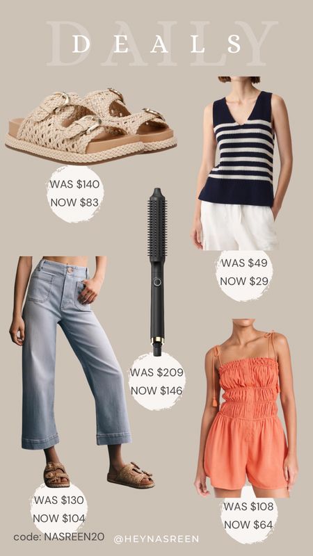 Daily deals on Sam Edelman sandals, Gap sweater vest, GHD hot round brush, Anthropologie Maeve jeans, ShopBop Lost + Wander romper 

#LTKSaleAlert