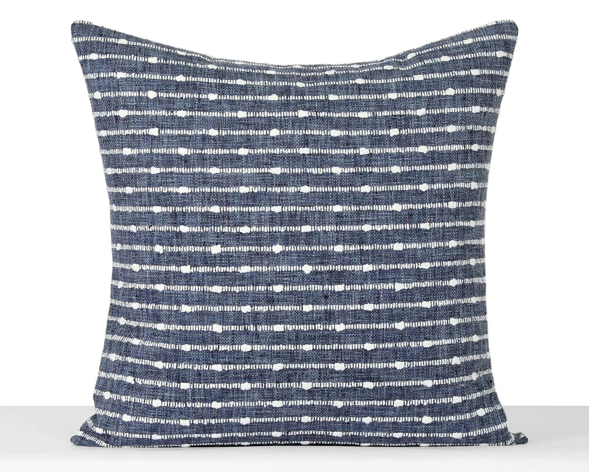 Textured Indigo Pillow Cover Woven Stripe | Coterie, Brooklyn