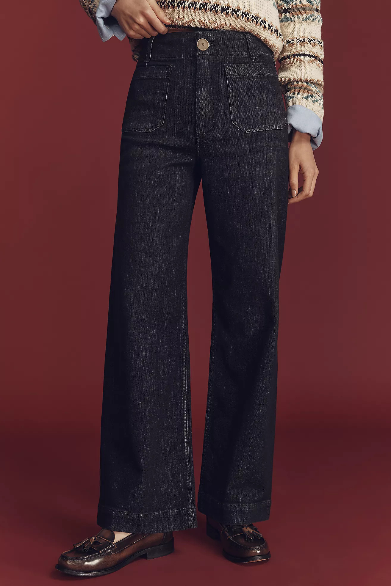 The Colette Full-Length High-Rise Wide-Leg Jeans by Maeve | Anthropologie (US)