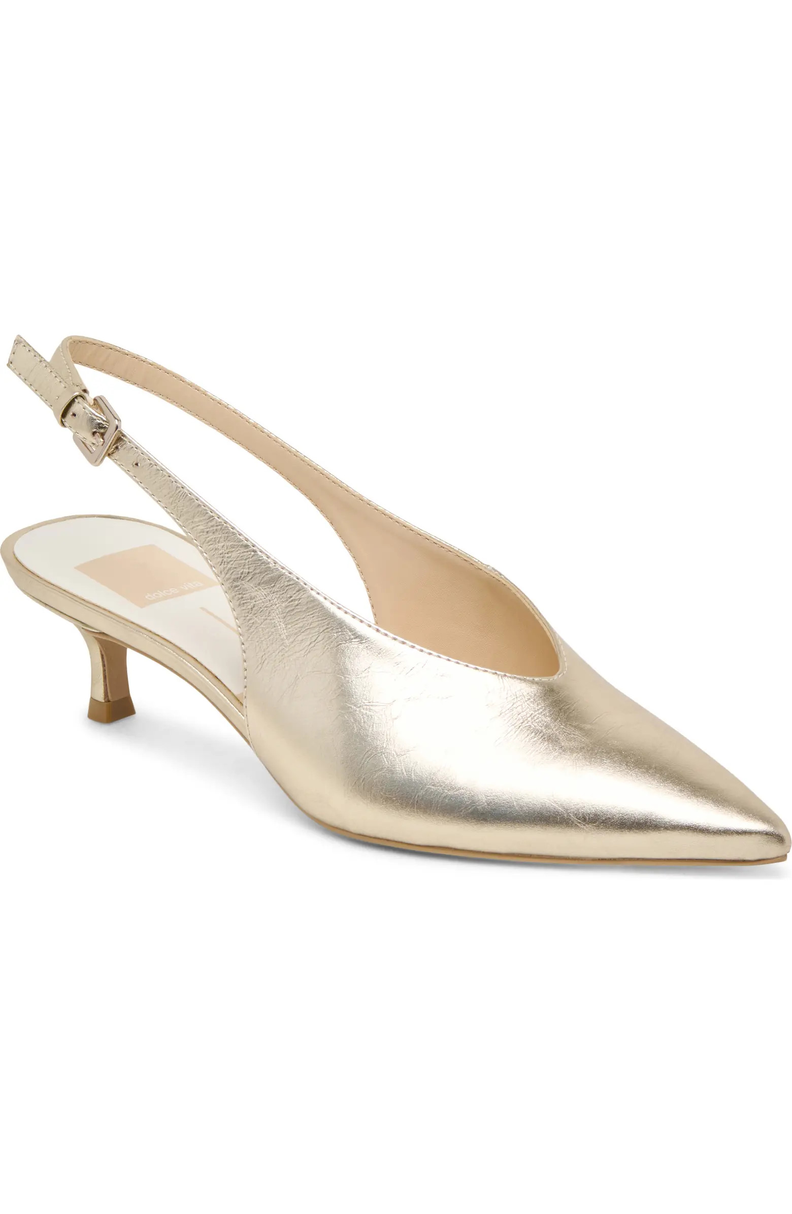 Alenna Slingback Pointed Toe Kitten Heel Pump (Women) | Nordstrom