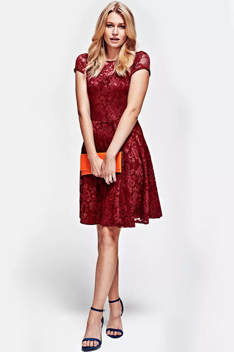 Lace Fit n Flare Dress | Debenhams UK