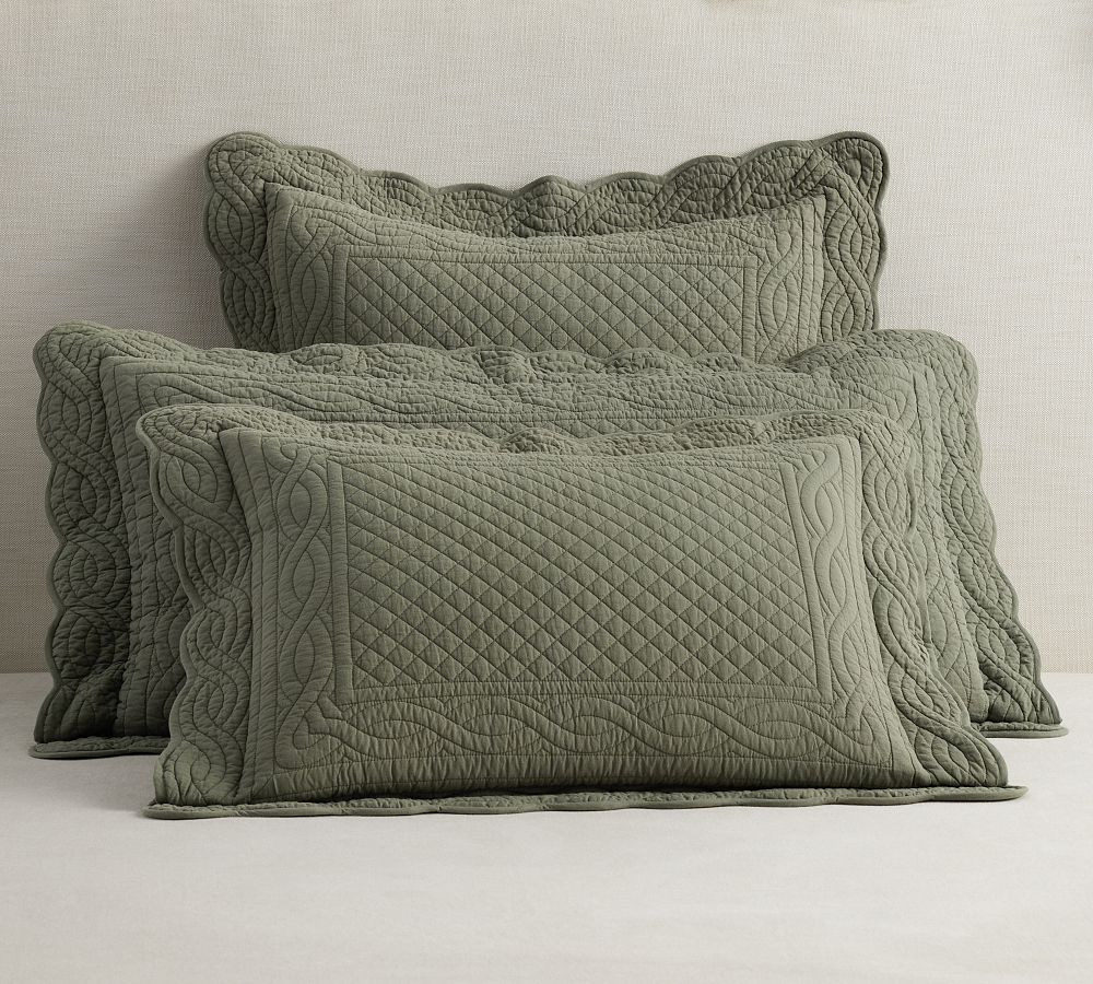Heirloom Scallop Quilted Sham | Pottery Barn (US)