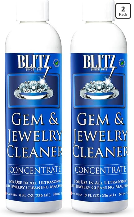 Blitz Gem & Jewelry Cleaner Liquid Concentrate for Gold, Silver, Platinum Jewelry Cleans Non-Poro... | Amazon (US)