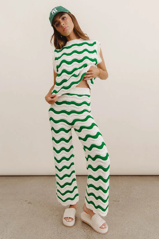 Elenor Knit Top in Green | Böhme US