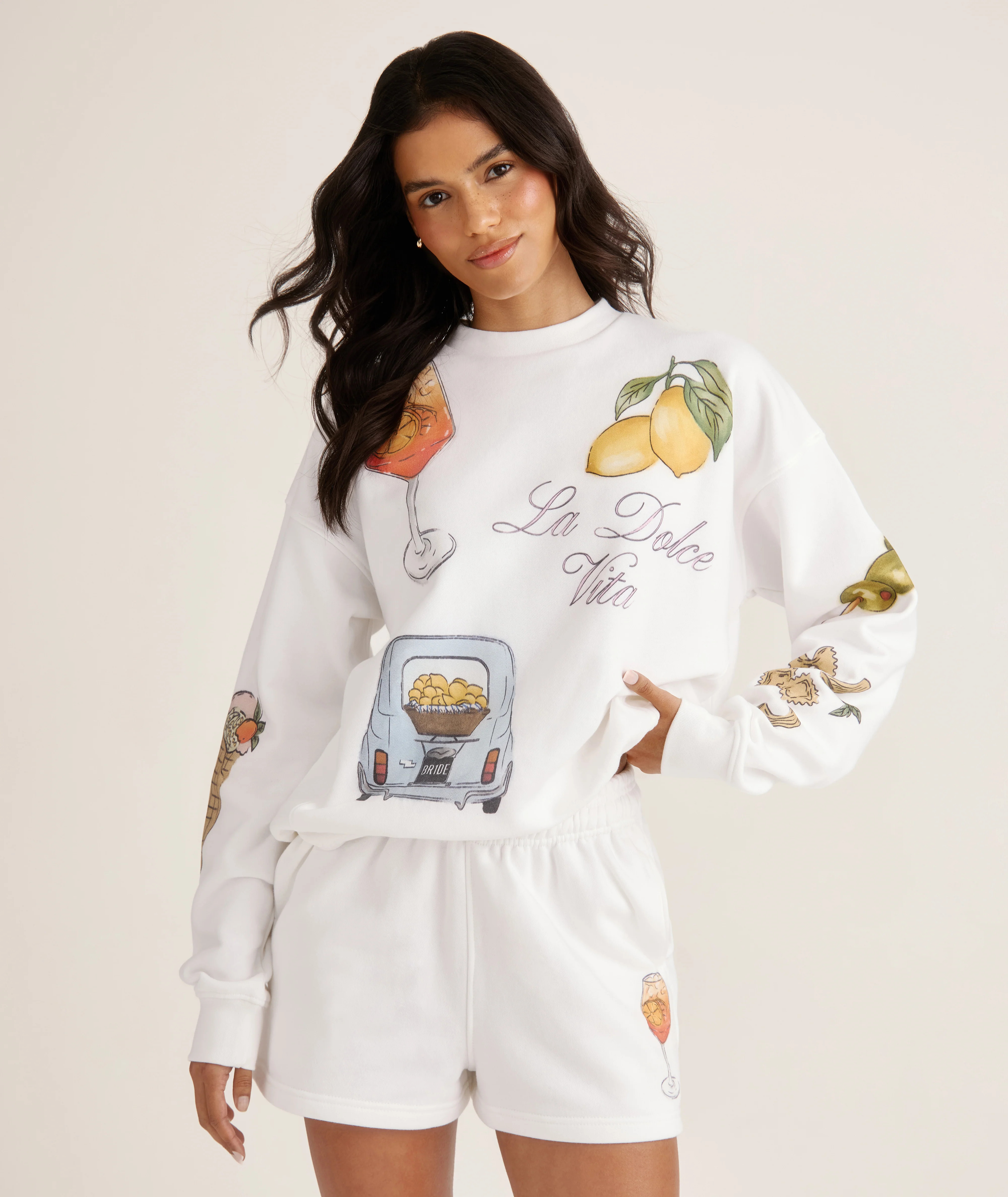 Italy Destination Sweatshirt - White | Six Stories