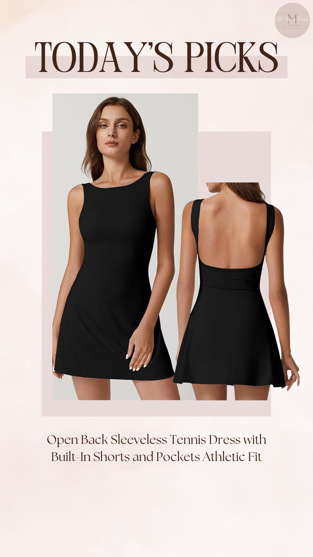 Open Back Sleeveless Tennis Dress with Built-In Shorts and Pockets Athletic Fit 

 #LTKSeasonal #LTKWorkwear #LTKTravel