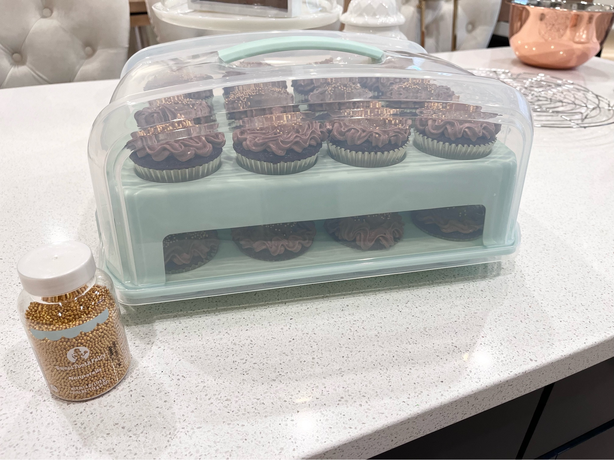 Love this cupcake holder! It holds 24 cupcakes and so roomy inside to keep your cupcakes looking their best. Such a cute color too!

I also linked my favorite sprinkles because I get compliments on them every time I use them! Gives your cupcakes little crunch pieces that people love. 

#LTKHome #LTKFamily #LTKParties