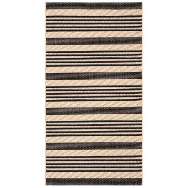 Candelo Striped Black/Bone Area Rug | Wayfair North America