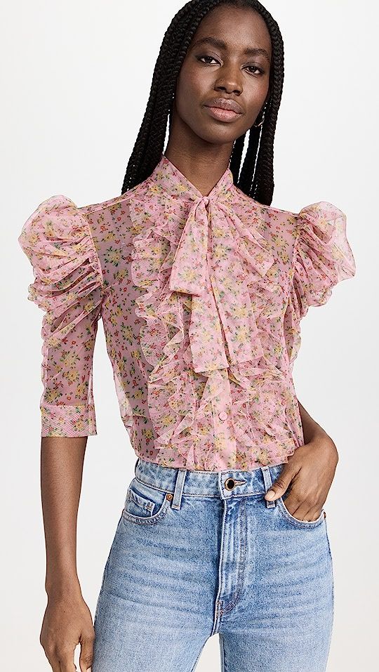 Mesh Floral Blouse | Shopbop