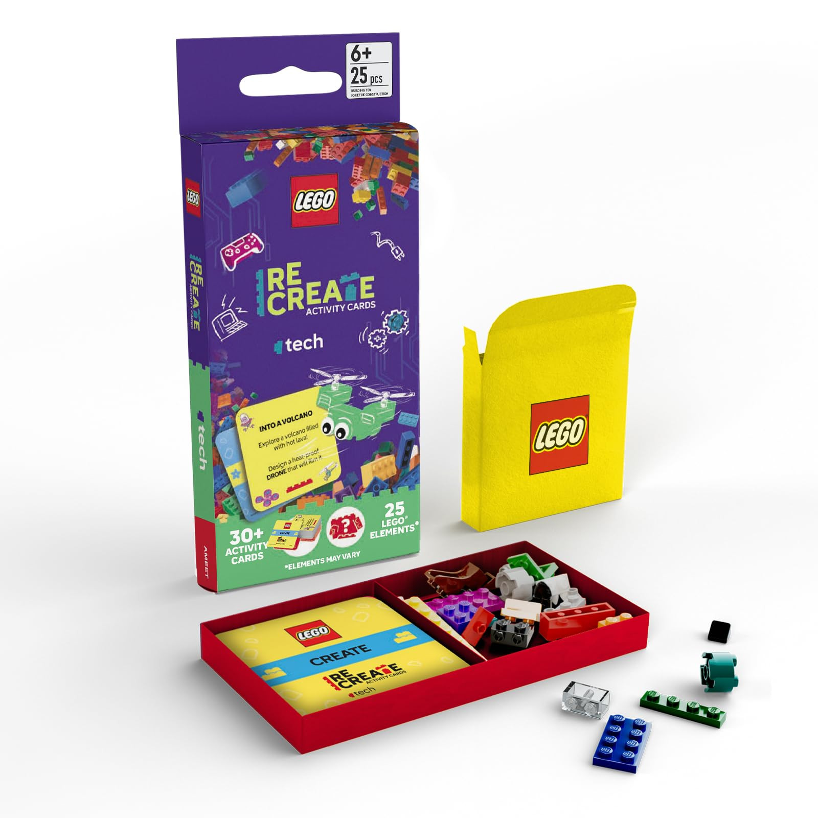 Lego Recreate Activity Cards – Tech | Build & Play Game with 30+ Activity Cards & 25 Lego Eleme... | Amazon (US)