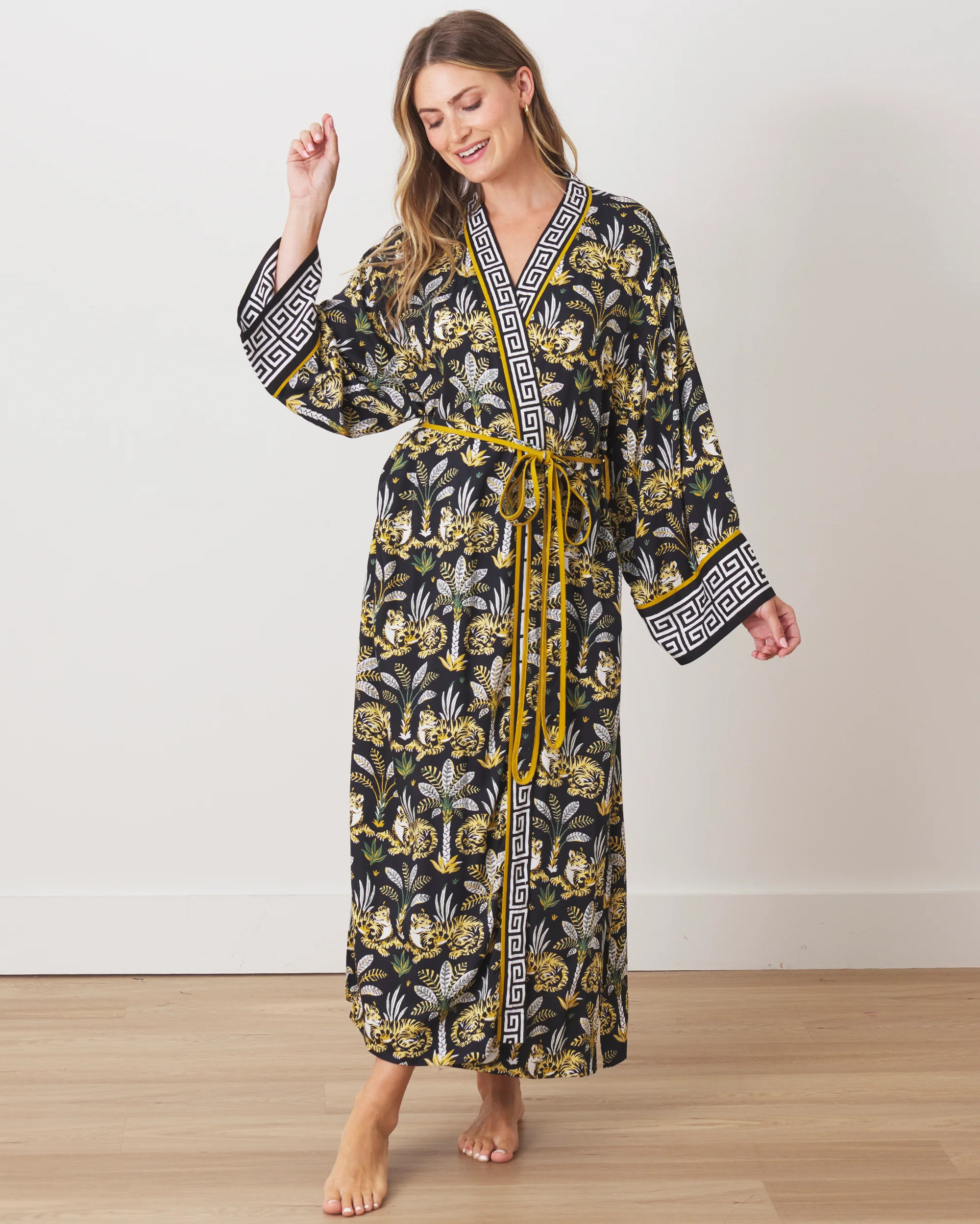 Untamed Tiger - Satin Robe - Gold Ink | Printfresh