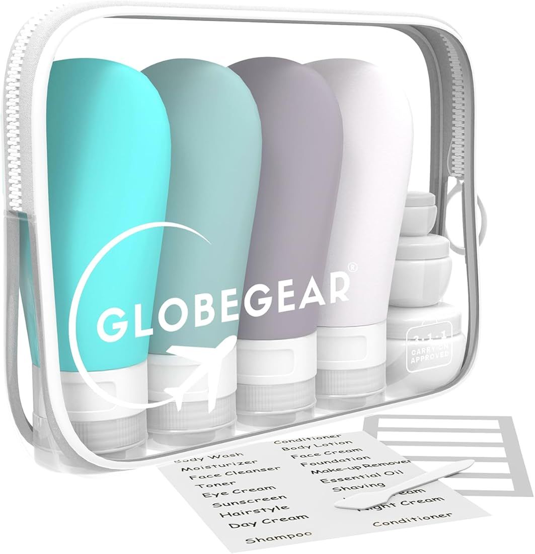 GLOBEGEAR TSA Approved Silicone Travel Bottles Leak Proof & Travel Size Containers for Toiletries... | Amazon (US)