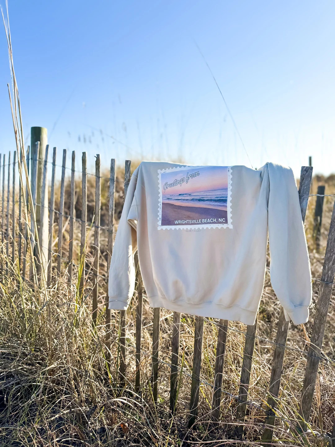 Wrightsville Beach North Carolina Vintage Greeting Post Card Unisex Heavy Blend™ Crewneck Sweat... | Etsy (US)