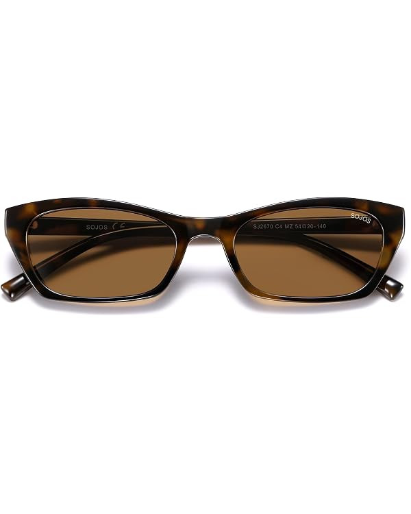 SOJOS Trendy Cat Eye Polarized Sunglasses for Women Men, Retro 90s Y2K Small Thin Rectangle Sunni... | Amazon (US)