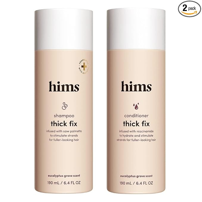 hims Thick Fix Shampoo & Conditioner Set - Saw Palmetto for Healthy Hair Growth & Thickening - Sc... | Amazon (US)