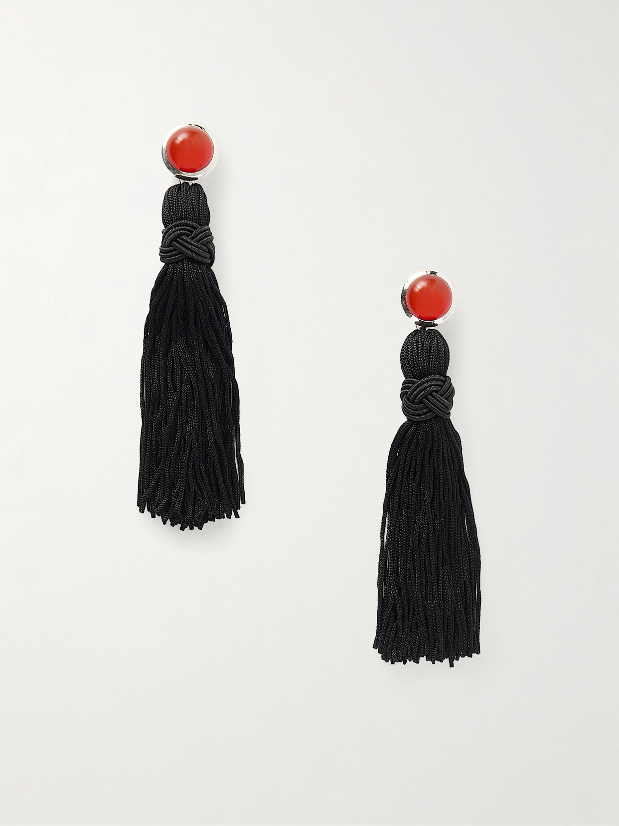 Sophie Buhai - Cleo Tasseled Silver And Cornelian Earrings - Red | NET-A-PORTER (UK & EU)