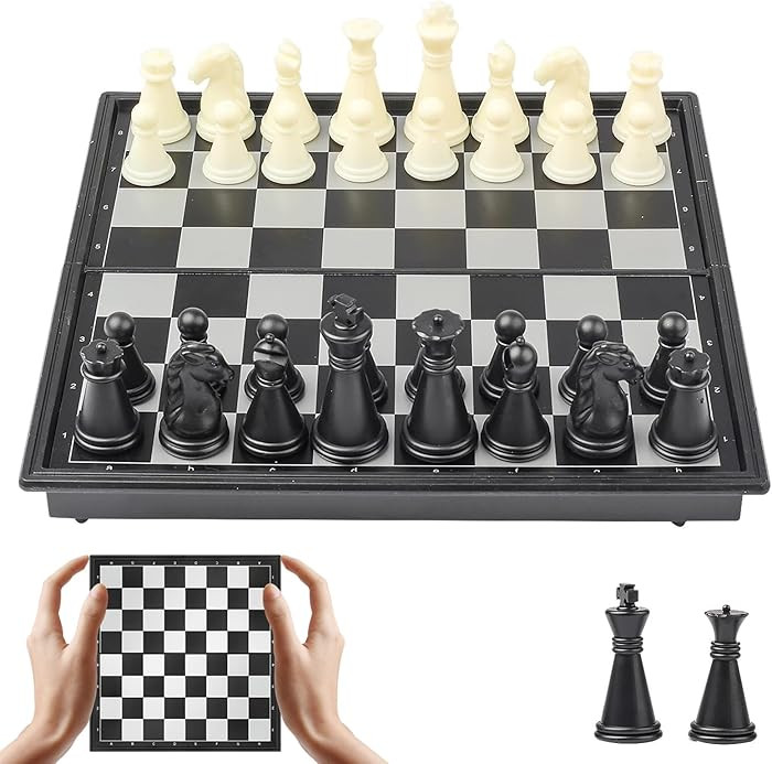 Juego de ajedrez de viaje, tablero plegable portátil magnético, pequeño juego de ajedrez de bo... | Amazon (US)