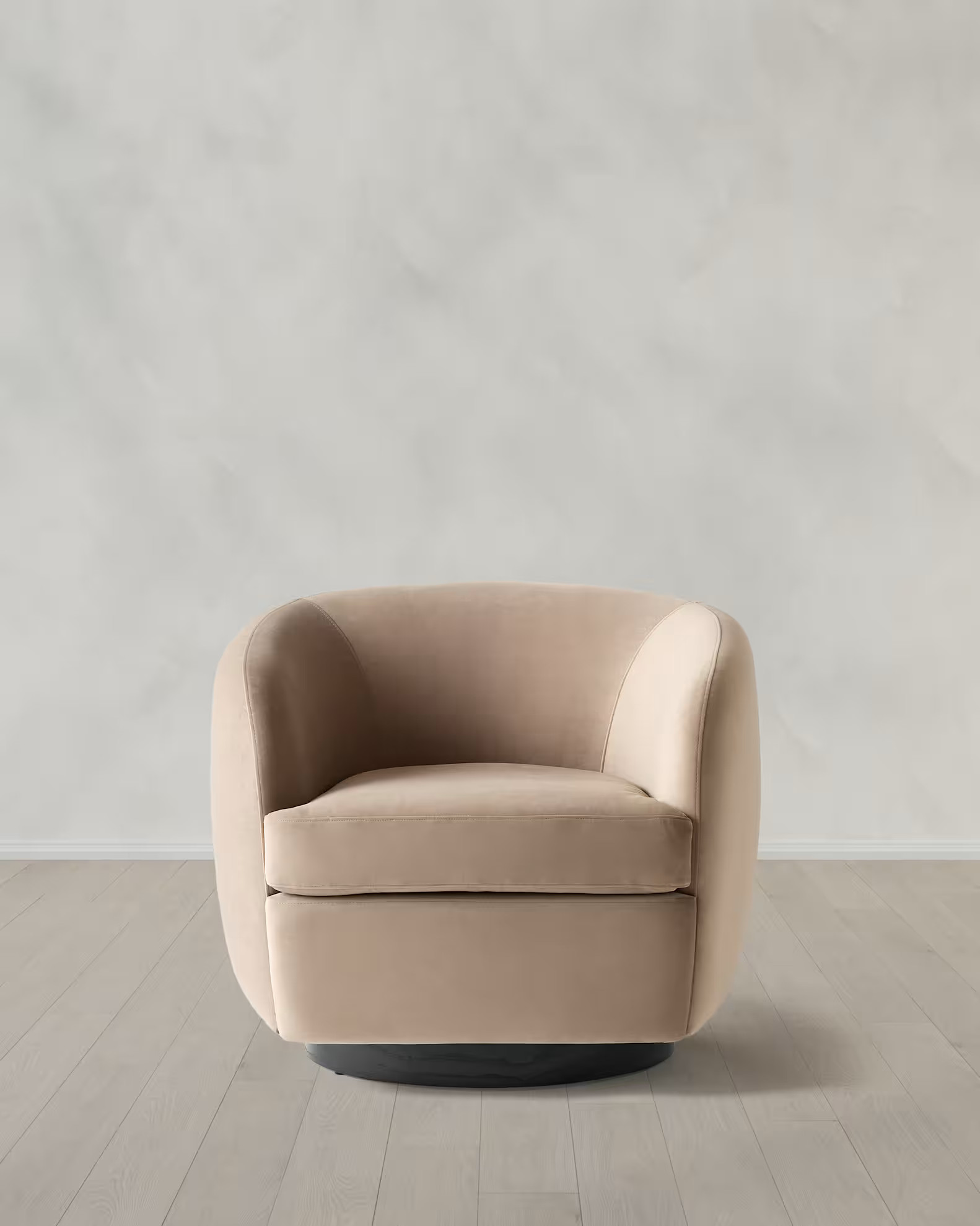 Performance Velvet Swivel Chair in Performance Velvet Taupe | Quince