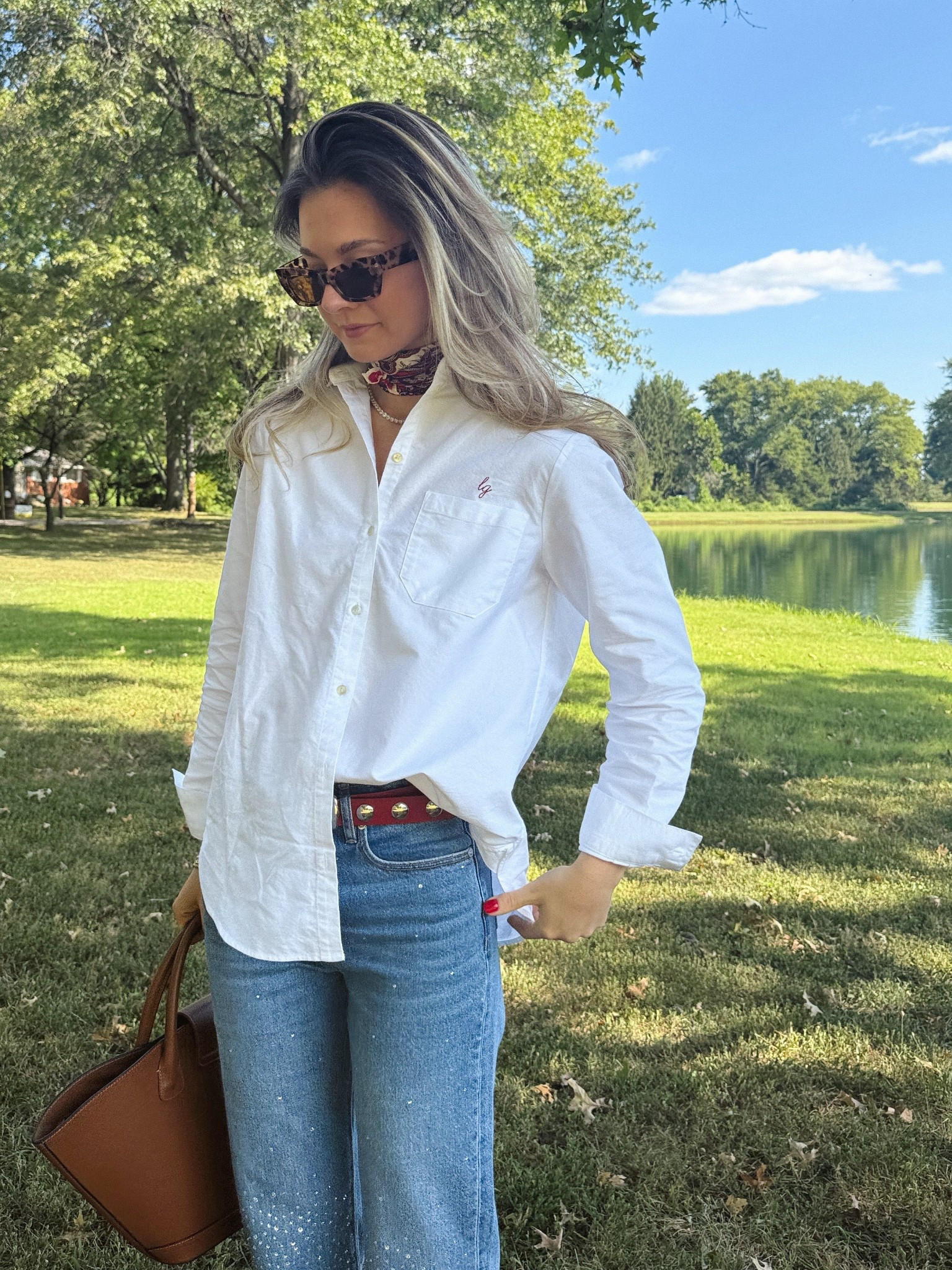 I am so happy with this shirt!!! It’s the Max button down from Sezane - truly the first button down I’ve loved. I also LOVE that you can personalize it, I did my initials! I got it in a 0. 

The jeans are old loft and the belt is old madewell but I linked one similar at free people!

#LTKSeasonal #LTKFindsUnder100 #LTKWorkwear