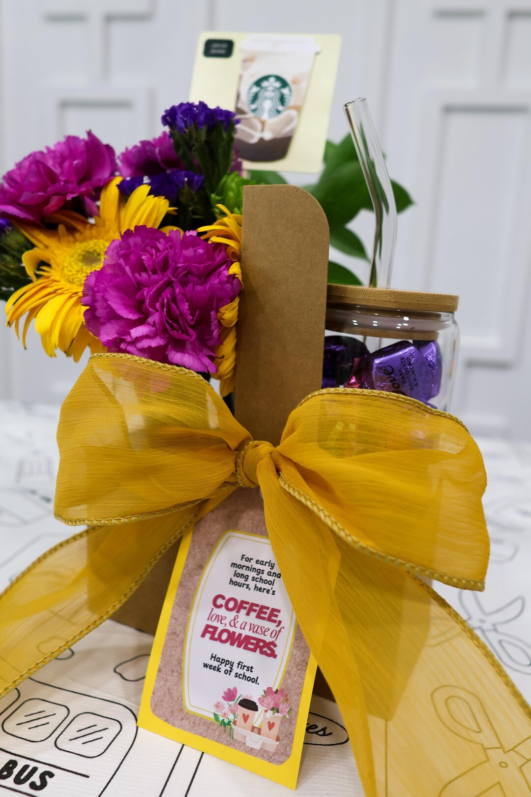 Back to School Teacher Gift Tag | Printable Coffee and Flowers Tag | Instant Download PDF | Teach... | Etsy (US)