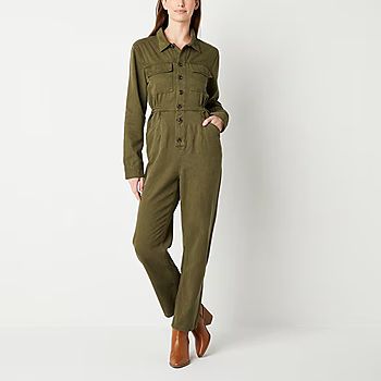 new!a.n.a Twill Long Sleeve Jumpsuit | JCPenney