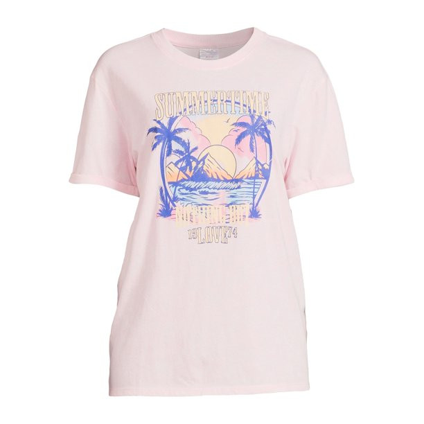 No Boundaries Juniors’ Boyfriend T-Shirt - Walmart.com | Walmart (US)