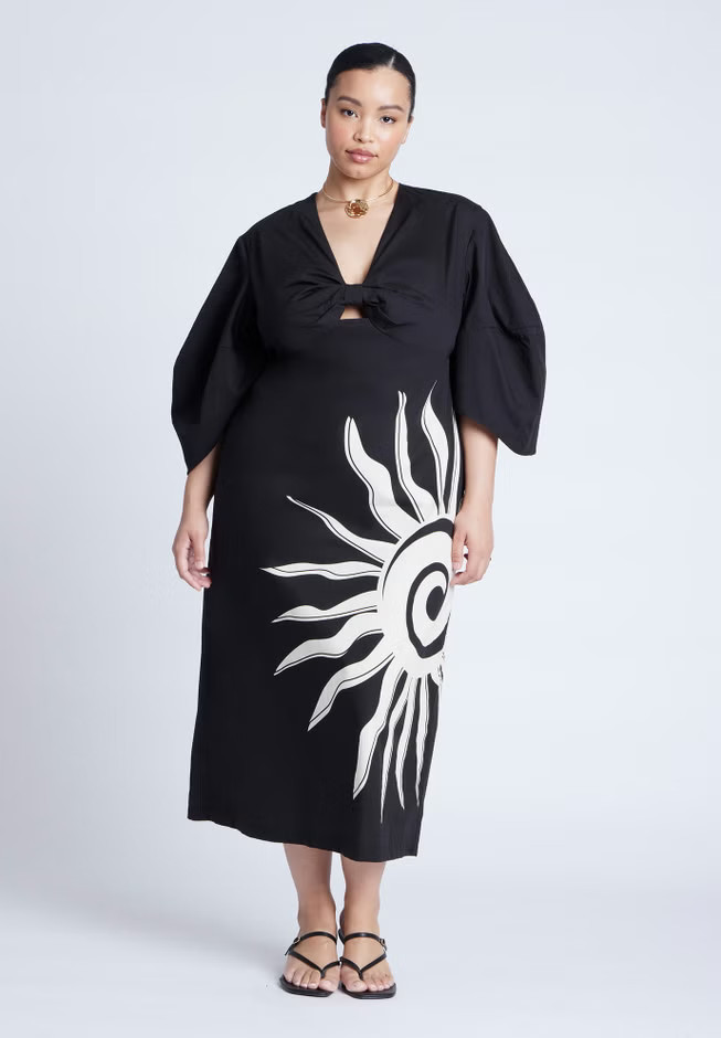 Twist Detail Printed Column Dress | Eloquii