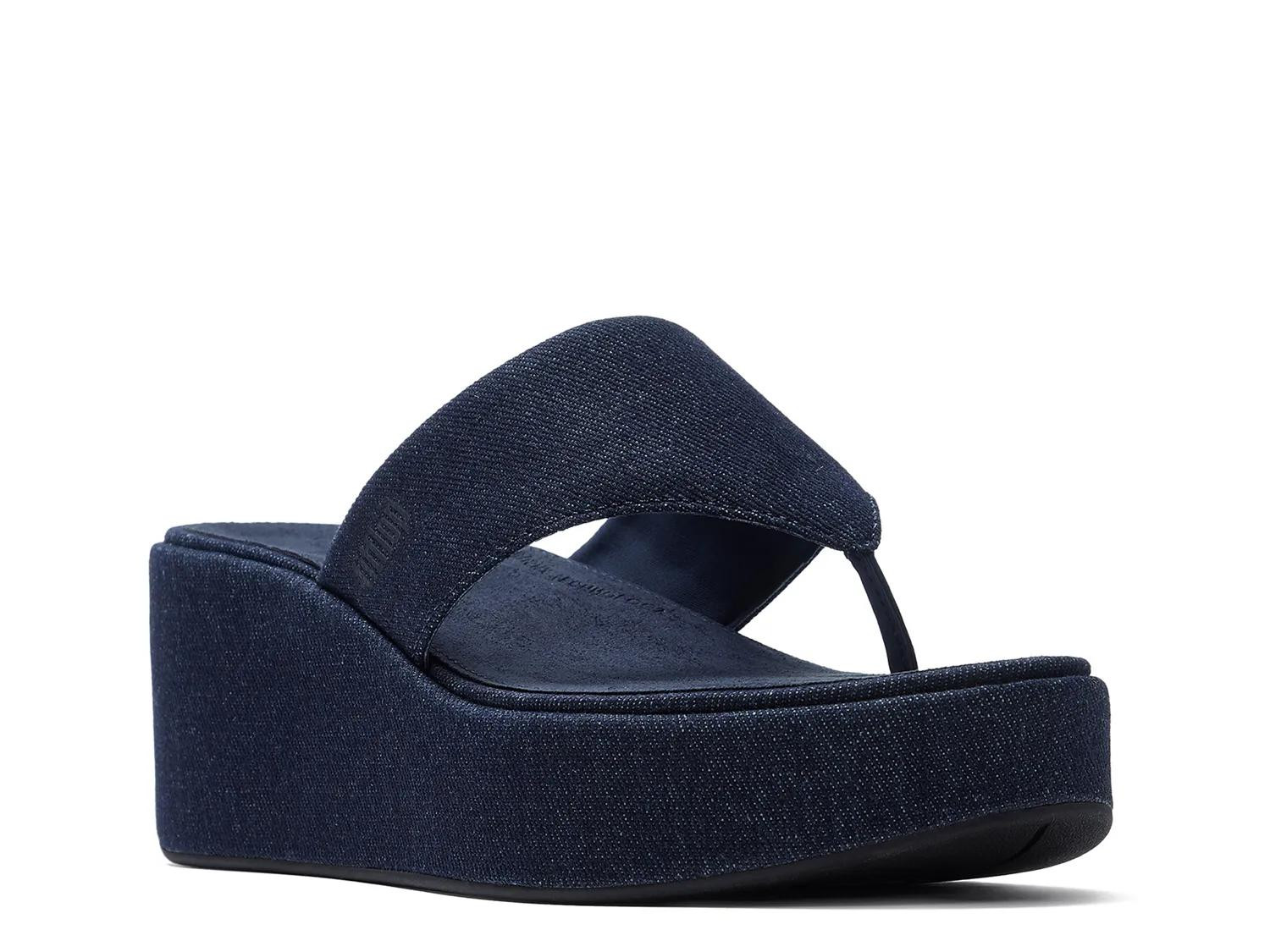FitFlop Platfforms Platform Wedge Sandal | Women's | Dark Denim Blue | Size 5 | Sandals | DSW