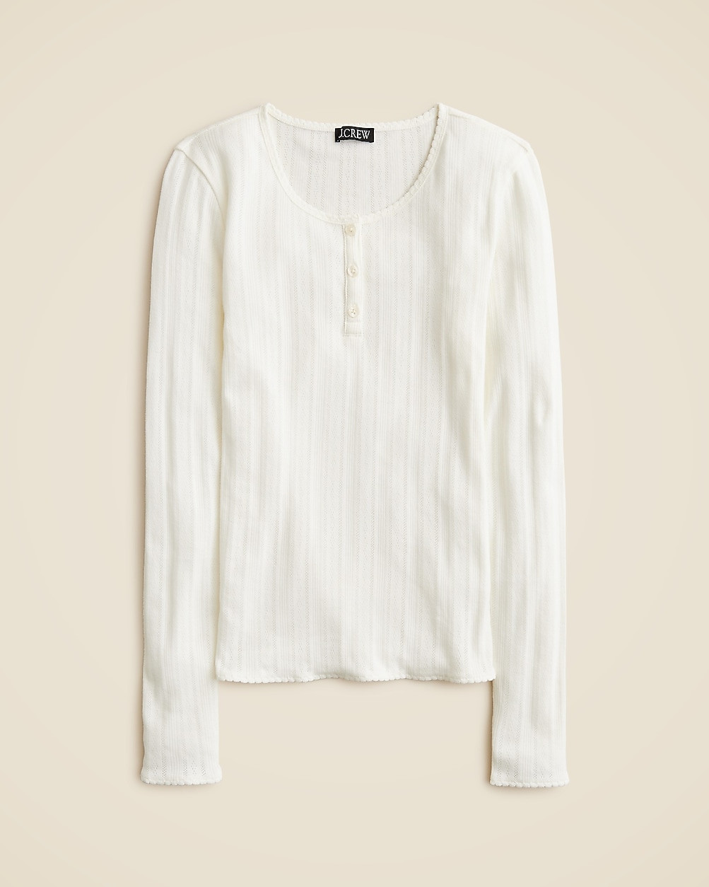 Pointelle long-sleeve henley T-shirt | J. Crew US