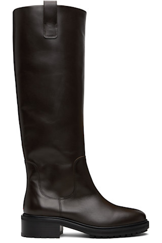 Brown Henry Leather Knee-High Boots | SSENSE