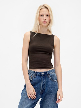CloseKnit Jersey Boatneck Crop Tank Top | Gap (US)