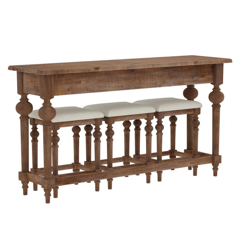 Clintwood French Country Style Storage Console Table and Stool Set | Wayfair North America
