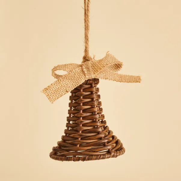Rattan Bell Hanging Decoration | Dunelm