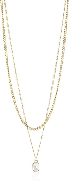 Steve Madden Stone Layered Necklace | Amazon (US)