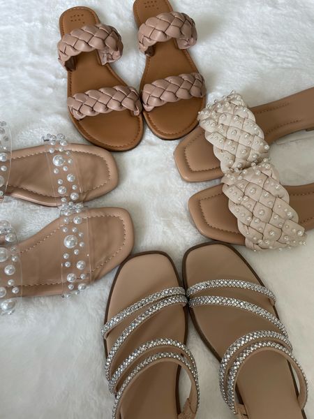 Target spring sandals ✨ Here are some super cute spring and summer sandals for all your upcoming events! Whether you’re going to a spring wedding, bridal shower or graduation these sandals from Target are perfect! The Pearl sandals are perfect for all my brides!!

All Target shoes featured here fit true to size (I’m in a size 8).

Target sandals, Summer sandals, summer flats, flat sandals, Pearl sandals, clear strap sandals, Target style, rhinestone sandals, dolce vita sandals, slide sandals, braided sandals, braided strap sandals #sandals #targetsandals #pearlsandals

#LTKFind #LTKSeasonal #LTKstyletip
