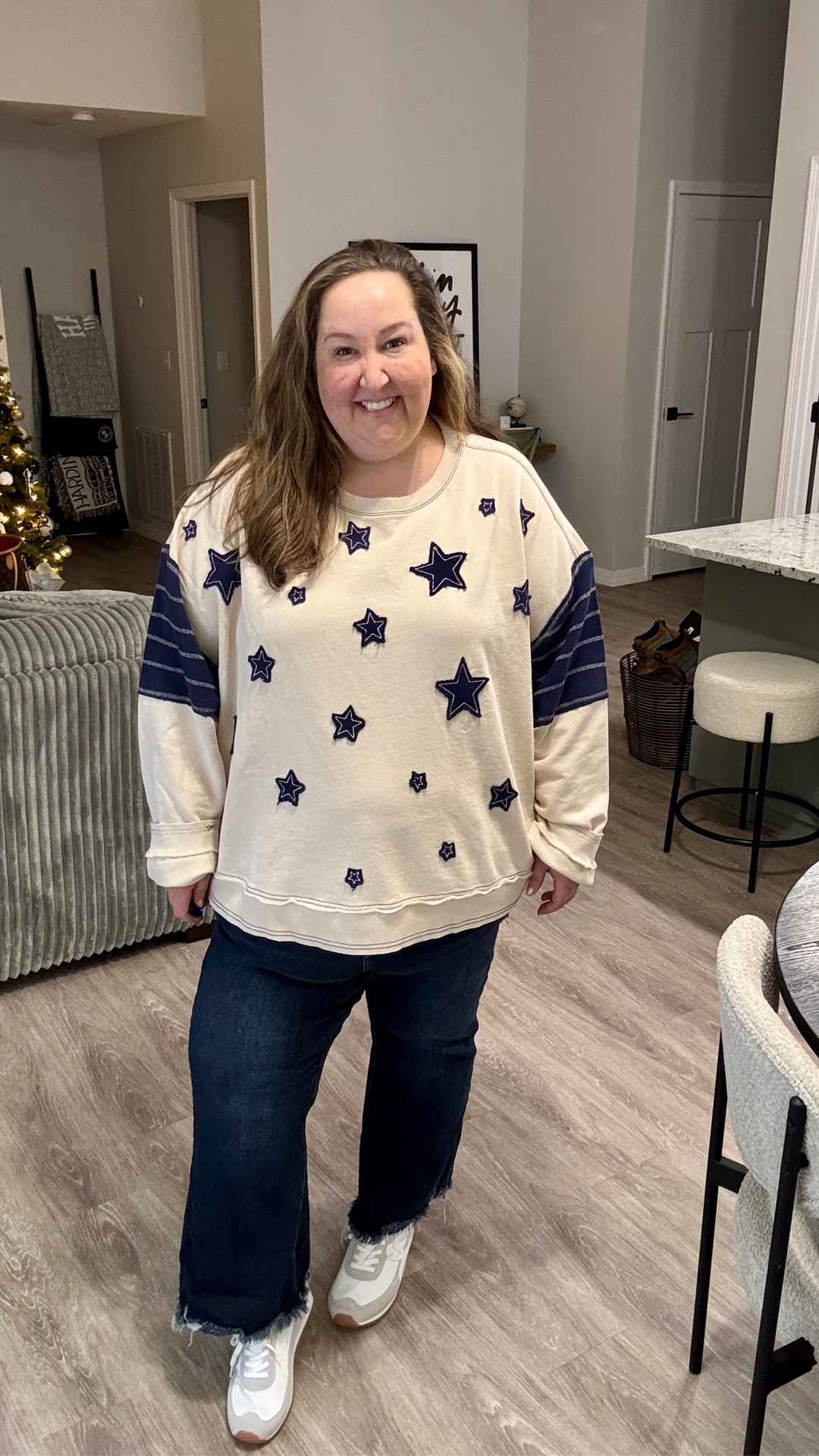 My favorite plus size brand at Anthro is Pilcro! Linking all my faves here. 

This is the perfect sweatshirt for Cowboys GAMENIGHT 🏈💙

#rebekahelizstyle 

#LTKPlusSize #LTKootd #LTKSaleAlert