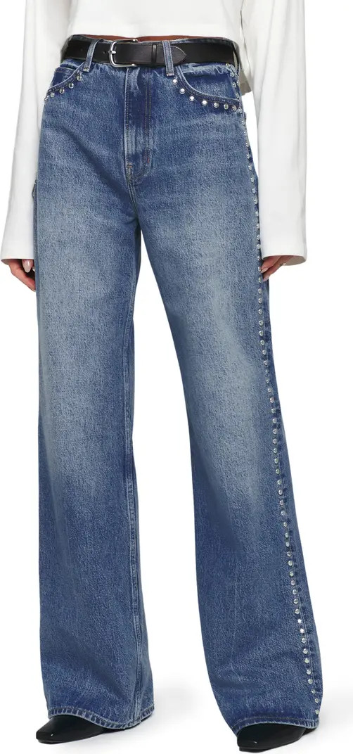 Reformation Cary Studded High Waist Slouchy Wide Leg Jeans | Nordstrom | Nordstrom