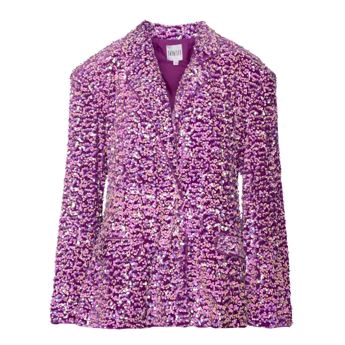 Liza Sequin Blazer In Purple Alexandrite | Wolf & Badger