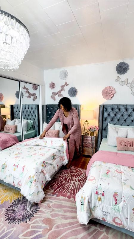 I find that incorporating colors in your home especially Seasonal colors always helps brighten up the day and I absolutely love this  bedding with a touch of mint green & pink in the kids bedroom for Spring.
Tap below to shop! Follow me @omabelle for more Fashion, Home & everything inbetween. Glad to have you here!!! 💕😊🙏


#LTKhome #LTKitbag #LTKstyletip