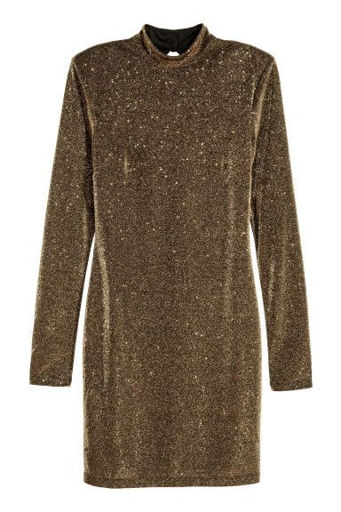 H & M - Glittery Dress - Gold | H&M (US)