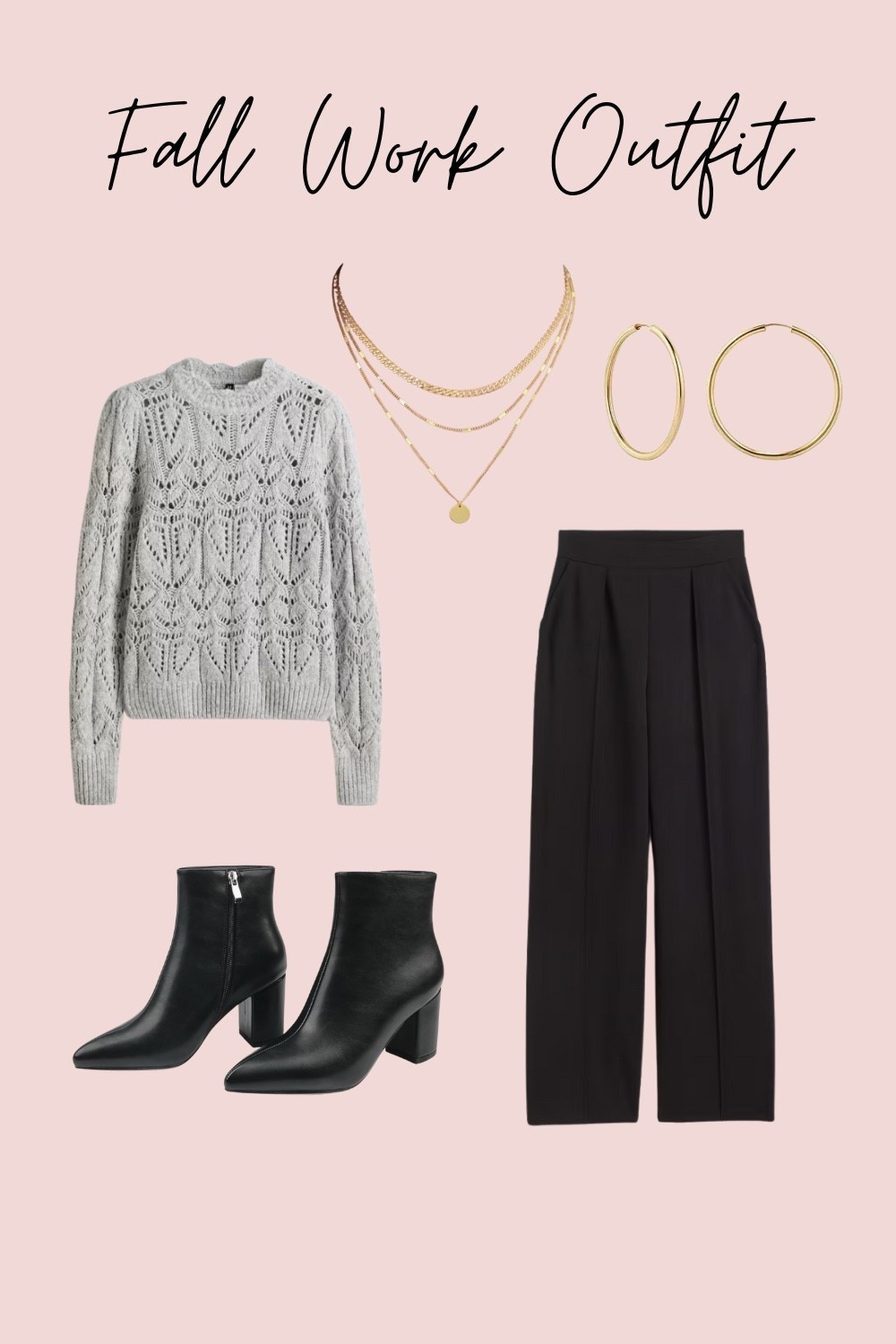 Fall wear. Fall Fashion. Fall Fashion. Fashion. Fall Outfit. Boots. Sweater. Slacks. Work outfit. Booties. Ankle boots. Accessories. Earrings. Chain. 

#LTKootd #LTKWorkwear #LTKSeasonal