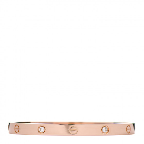 CARTIER 18K Pink Gold 4 Diamond LOVE Bracelet 19 | Fashionphile