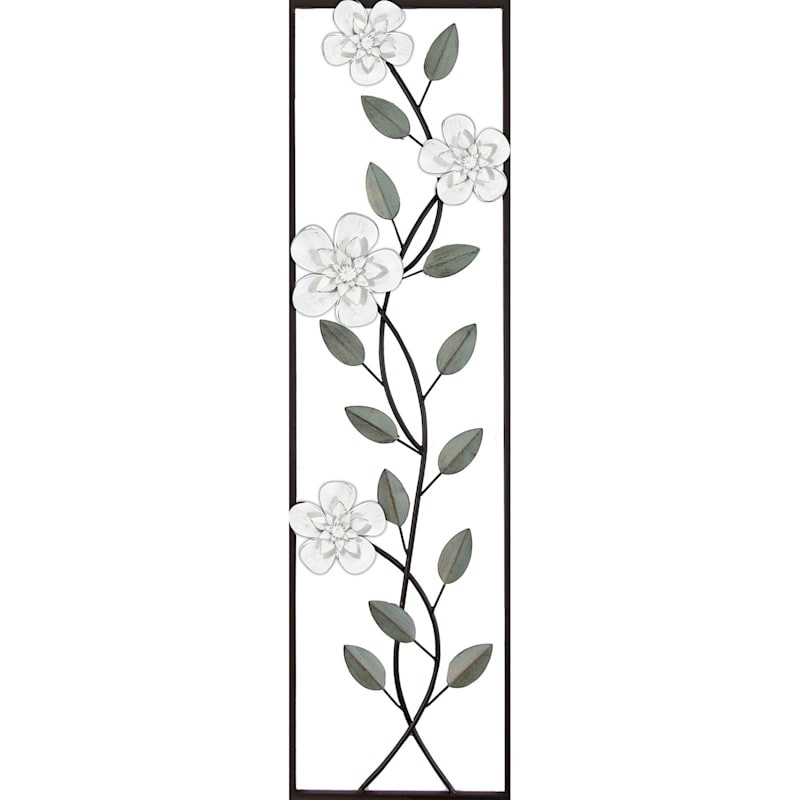Vertical White Flower Branch Wall Art, 10x36 | At Home