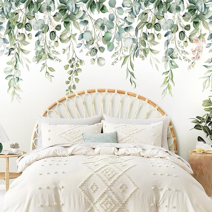Sondeng Vine Wall Decals - Hanging Leaf & Floral Greenery Peel & Stick Decor for Bedroom, Living ... | Amazon (US)