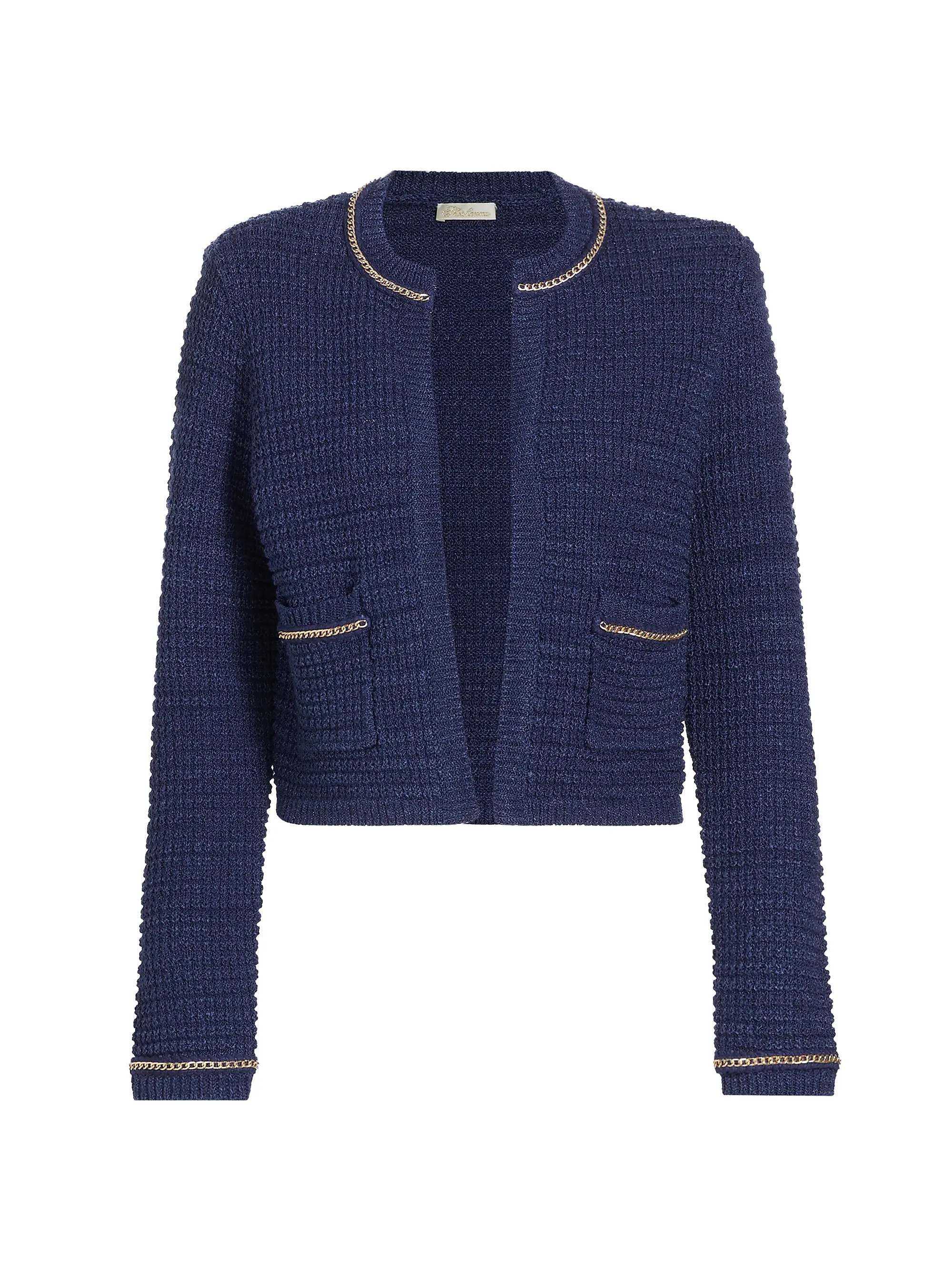 Maeve Chain-Trimmed Knit Jacket | Saks Fifth Avenue
