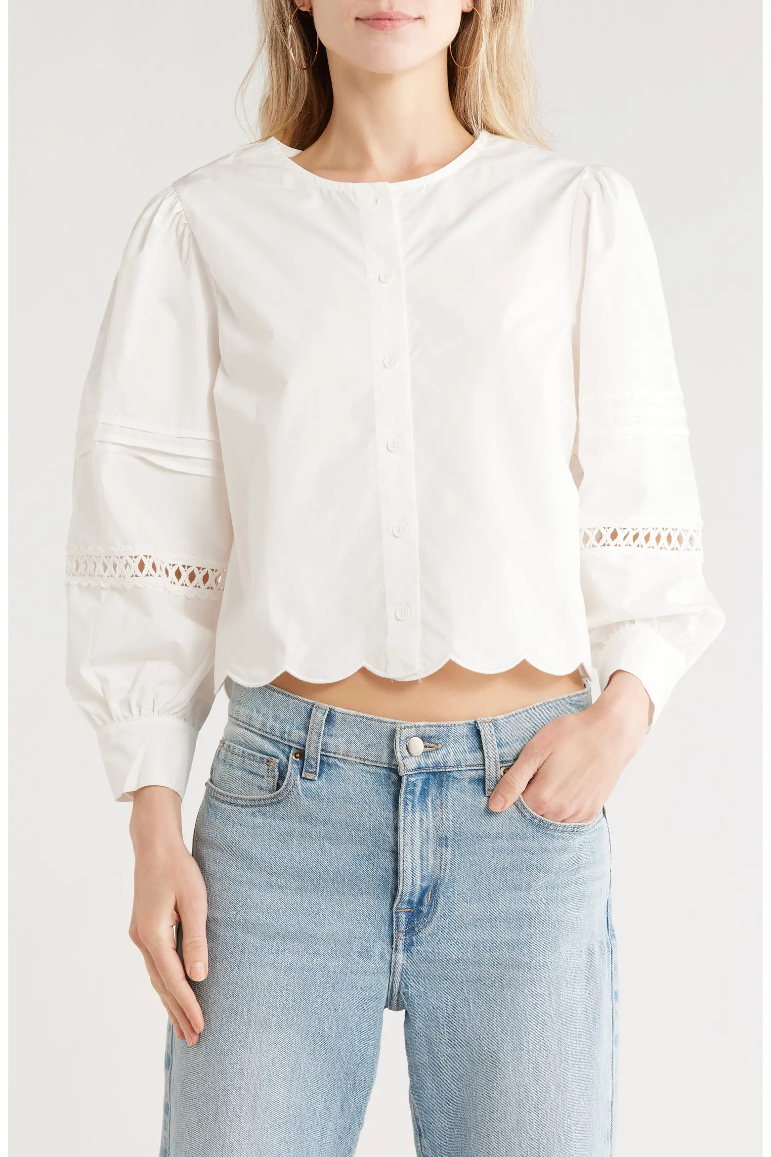 Alissa Broderie Anglaise Cotton Button-Up Shirt (Women) | Nordstromrack | Nordstrom Rack